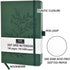 RICCO BELLO Green Leaves Hardcover Dot Grid Bullet Journal, Lay Flat Design, 5.7 x 8.4 inches, 160 Pages, 160 gsm