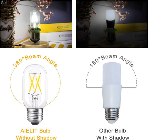 T45/T14 LED Light Bulb Dimmable, 4W (40 Watt Equivalent), Bright White 4000K, E26 Base, 6-Pack