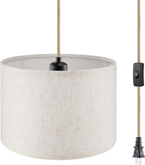 WimiSom Plug in Pendant Light,15 FT Hanging Lamp with Plug in Cord,