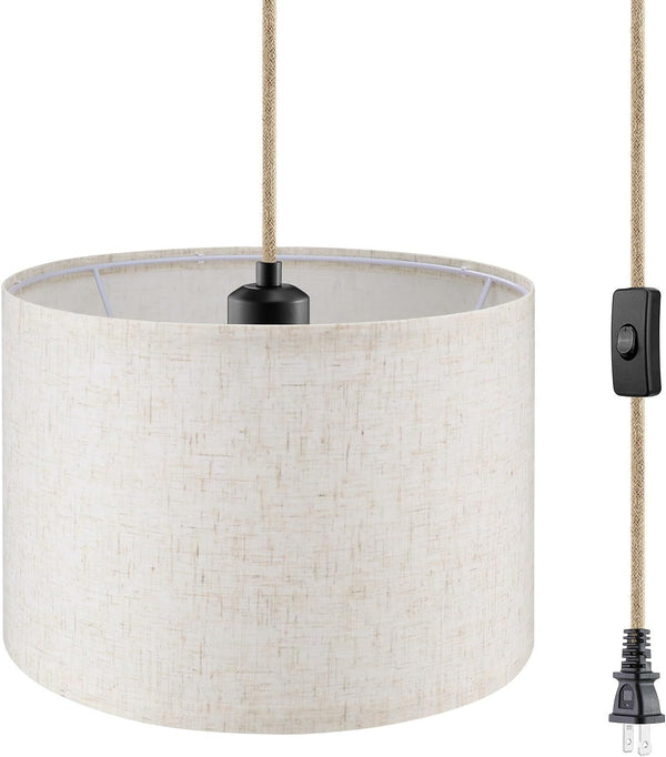 WimiSom Plug in Pendant Light,15 FT Hanging Lamp with Plug in Cord,