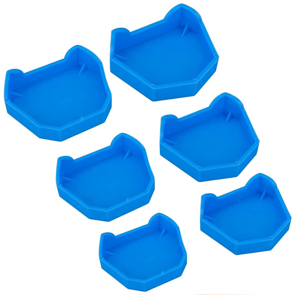 6 Pcs Dental Base Former Kit, Color Blue, Dental Lab Model Base Set, Plaster Mold Base Former