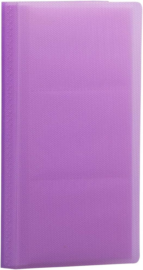 JAM PAPER Business Card Book - 72 Card Capacity, Wallet Size (4 x 7 1/4) - Purple, Sold Individually