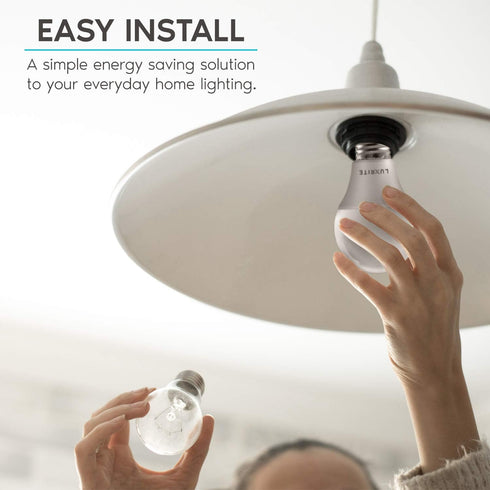 A19 Bulb 75W 1100 3500K Dimmable Bulbs 11W, E26 (4 Pack) LUXRITE LED Equivalent, Lumens, Natural White, Standard LED
