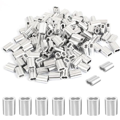120pcs Aluminum Sleeve for Wire Rope and Cable - 3/32 Diameter
