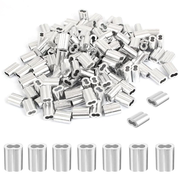 120pcs Aluminum Sleeve for Wire Rope and Cable - 3/32 Diameter