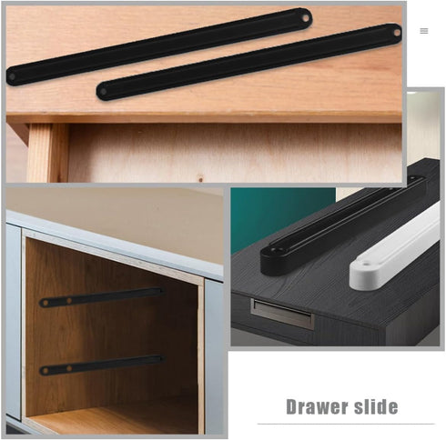 2pcs Side Mount Drawer Slides Smooth Silent Furniture Sliders for Dresser Wardrobe Bedside Cabinet Multi-Functional