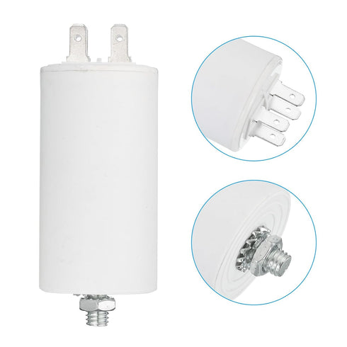 PATIKIL 16uf CBB60 Run Capacitor - AC 250V 4 Pins 50/60Hz Cylinder Bottom with M8 Screw for Washing Machine Pump Motor