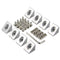 Zeberoxyz 8PCS Silver Angle Sharp Corner Bracket Connector with 16PCS M5x10mm Screws, 16PCS M5 T-Nuts for 2020Series