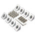 Zeberoxyz 8PCS Silver Angle Sharp Corner Bracket Connector with 16PCS M5x10mm Screws, 16PCS M5 T-Nuts for 2020Series