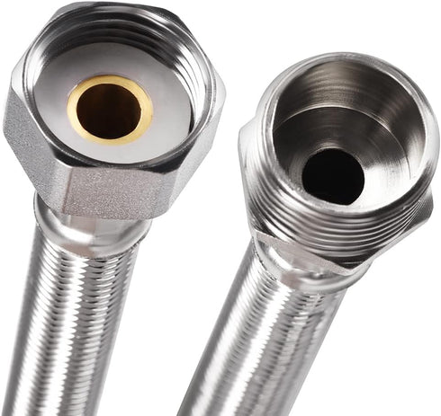 uxcell Faucet Supply Line Connector, G1/2 Female x G1/2 Male, 16 Inch Length, 304 Stainless Steel Hose