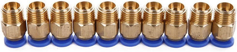 Eowpower 10 Pcs PC4-M10 Pneumatic Air Straight Quick Fitting, 4mm Thread M10 One Touch Hose Connector