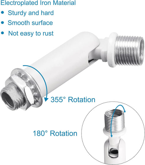 M10 M12 Pack 4 MECCANIXITY Sloped Ceiling Adapter Swivel Thread, for Chandelier Ceiling Pendant Light, White