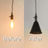 7.5" Bulb E26 Black Industrial Metal Guard Cone Lamp Shade with Light Socket Extender Replacement, Iron Cover, DIY
