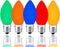 25 Pack C7 Multicolor LED Replaceable Bulbs, Dimmable Indoor Outdoor, 0.72W Night Light, C7/E12, IP65