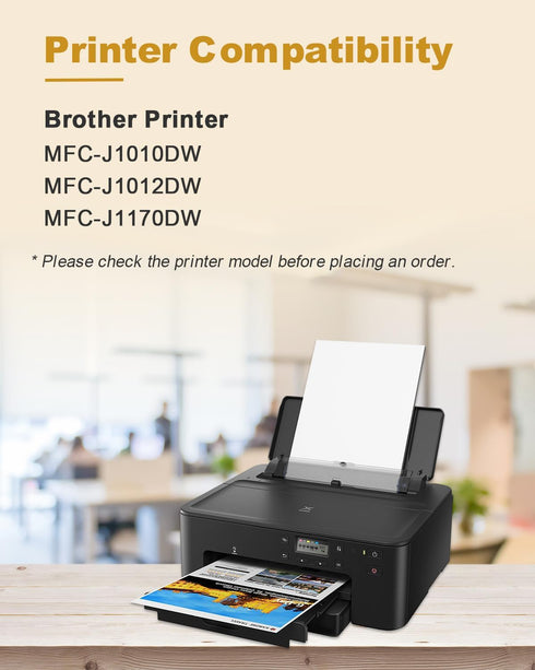 LC401BK Ink Cartridges Replacement for Brother LC-401, 2 Black for MFC-J1010DW MFC-J1012DW MFC-J1170DW Printer