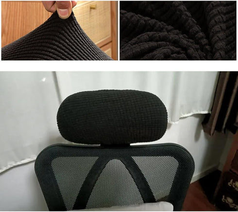 NentMent 2 Pack Office Chair Headrest Cover Protector Head Rest Pillow Cover Fabric Wraps for Office Computer Desk