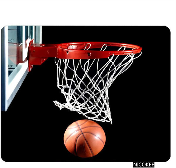 Sport Rectangle Gaming Mousepad - Basketball with Hoop Black Mouse Pad for Computer Desk Laptop Office 9.5 x 7.9 Inch