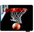 Sport Rectangle Gaming Mousepad - Basketball with Hoop Black Mouse Pad for Computer Desk Laptop Office 9.5 x 7.9 Inch