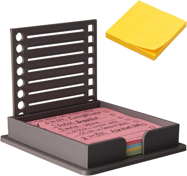 Sticky Note Holder with Stencil, Dispenser Compatible with Post-It Note, Organizer for 3x3 Self-Sticky Note Pads