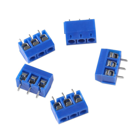 50pcs PCB Mount Screw Terminal Block Connectors, 2 Pin 30pcs, 3 Pin 10pcs, 4 Pin 10pcs, 5mm Pitch