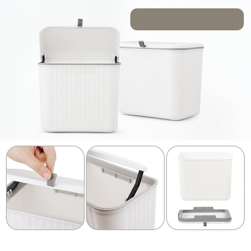 10x9x6 inches 200pcs Sanitary Napkin Receptacle,White Plastic Wall Mounted Tampon Disposal Bin with Lid Feminine