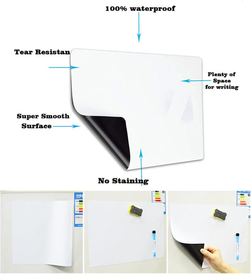 Small Magnetic Dry Erase Board Sheet for Fridge, 6"x8" Erasable WhiteBoard for Kitchen