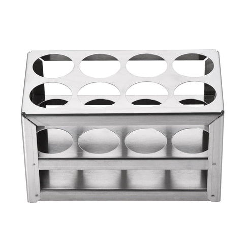 YOKIVE Tube Rack Holder, 3 Layers 304 Stainless Steel for 26-30mm Lab Test Tubes (Silver, 8-Sockets)
