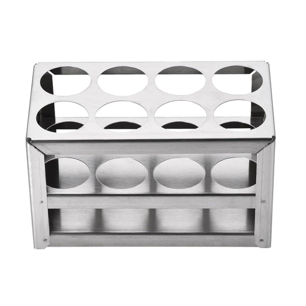 YOKIVE Tube Rack Holder, 3 Layers 304 Stainless Steel for 26-30mm Lab Test Tubes (Silver, 8-Sockets)