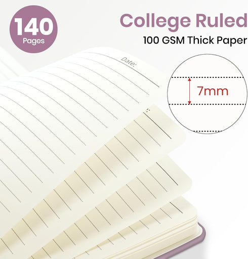 Lined Spiral Journal Notebook for Women, A5 College Ruled Journals for Writing, Hardcover Notebooks for Work, Note taking and Office School Supplies,140 Pages - Purple by ZOTIA