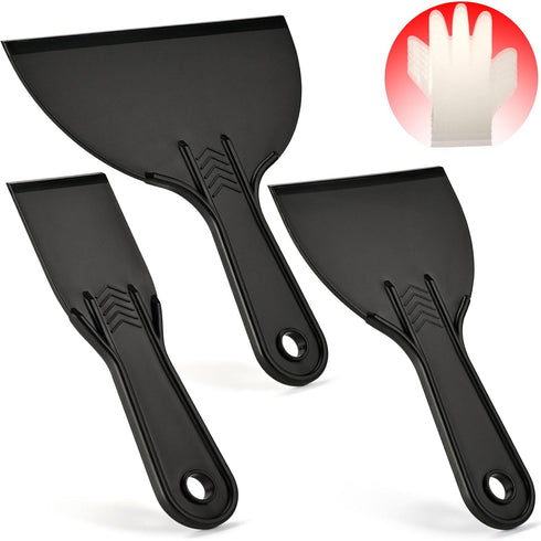 Fledomx Plastic Putty Knife Set 3 Pack 2" 4" 6" Flexible Scrapers Spackle
