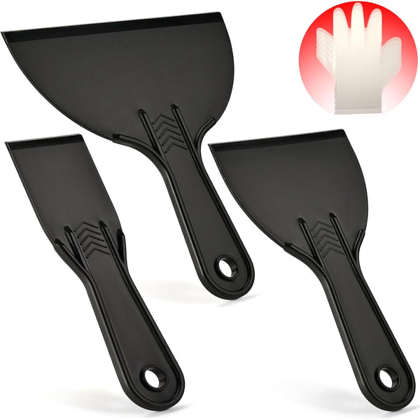 Fledomx Plastic Putty Knife Set 3 Pack 2" 4" 6" Flexible Scrapers Spackle