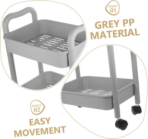 Luxshiny Rolling Utility Cart with Multi-Tier Design for Bathroom and Office Use