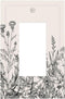 Herbs Plant Wild Flowers Decorative Light Switch Cover, 1 Gang Rocker/Decorator Wall Plate for Home Decor