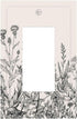 Herbs Plant Wild Flowers Decorative Light Switch Cover, 1 Gang Rocker/Decorator Wall Plate for Home Decor