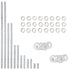 DIY Lamp Repair Hardware Assortment, 12"Lamp Pipe Nipples, 24 Washers, 24 Lock Nuts, Silvery