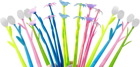 YYaaloa 20PCS Color Changing Rose Flower Pens, Novelty Fun Gel Ink Pen for Birthday Party Favors