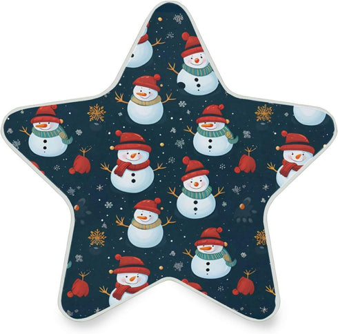 ALAZA Hipster Snowman Merry Christmas Snowflake Star Shaped LED Night Light Dusk