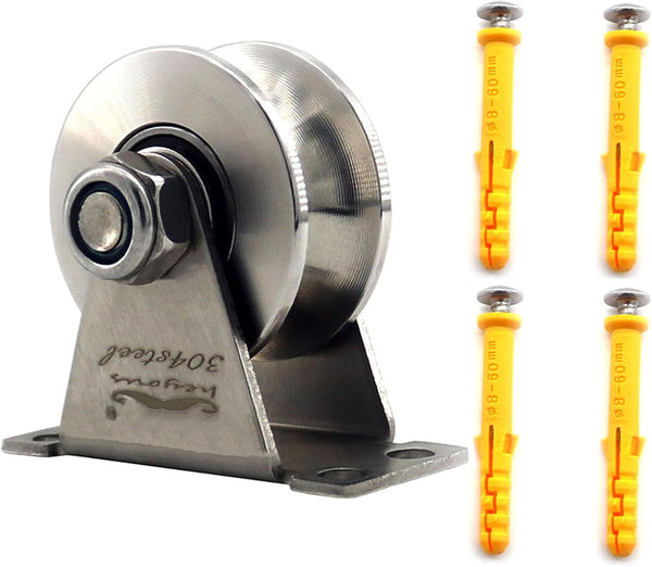 heyous Stainless Steel Pulley Block, Single Wheel Swivel Lifting Rope Pulley Block with Mounting Screws