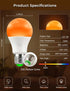 Bulbs 1600K E26 A19, 9W (4 Packs) Amber Sleep Light with Remote Control, Blue Light Blocking for Sleep Therapy, Baby