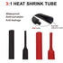 Sanuke 10pcs 1/0 AWG-3/8 Battery Lugs, Heavy Duty Wire Lugs with 3:1 Heat Shrink Tubing