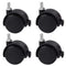 Guildrey Threaded Caster, M8-1.25 Swivel Stem Replacement, Set of 4 Office Chair Wheels with Locking Brake