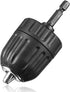 Mesee 0.8-10mm Keyless Drill Chuck Adapter, 3/8-24UNF Mount Thread Impact Chuck Converter with 1/4 Inch Hex Shank