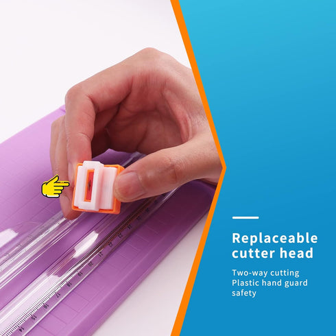 ZEQUAN Small Purple A4 Paper Trimmer, Portable Cutter for Label, Origami, Card, Photo, Coupon, Scrapbook, Cardstock,