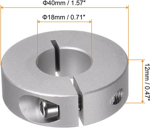 HARFINGTON 4pcs Shaft Collar 18mm Bore Aluminum Alloy Set Screw Split Clamp-On Collars for Wheel Barrow Axle, Industry