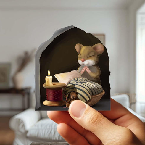 Mouse Reading Book Wall Decor Sticker Decal for Kids Room, Classroom, Home, Bedroom, Book Lover