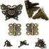 2 Sets Antique Wood Case Chest Box Hasp Latch Lock with Screws for Jewelry Box Decoration and Repair