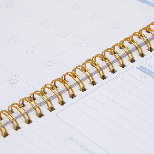 Paper Junkie Budget Tracker Notebook - 8.5 x 6 in Hardcover, Undated Format, Gold Foil Dots for Financial Planner
