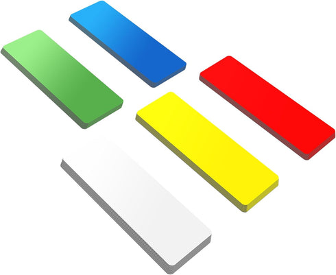 Realth Dry Erase Magnetic Labels White (2'' × 4'' 40 Pcs), Blank Reusable Magnet Stickers for Whiteboard, Classroom
