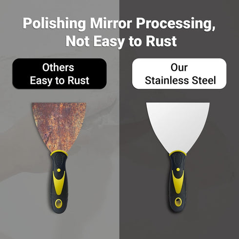 4 Pack Putty Knife Scraper Set, 2" 3" 4" 5" Stainless Steel Putty Knife, Wallpaper Paint Scraper Tool