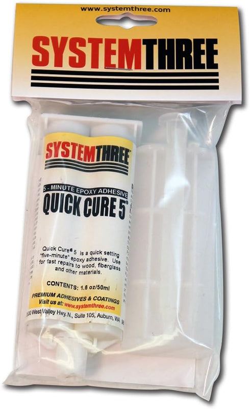 System Three Quick Cure 5 Epoxy Adhesive Cartridge, 50 Milliliters